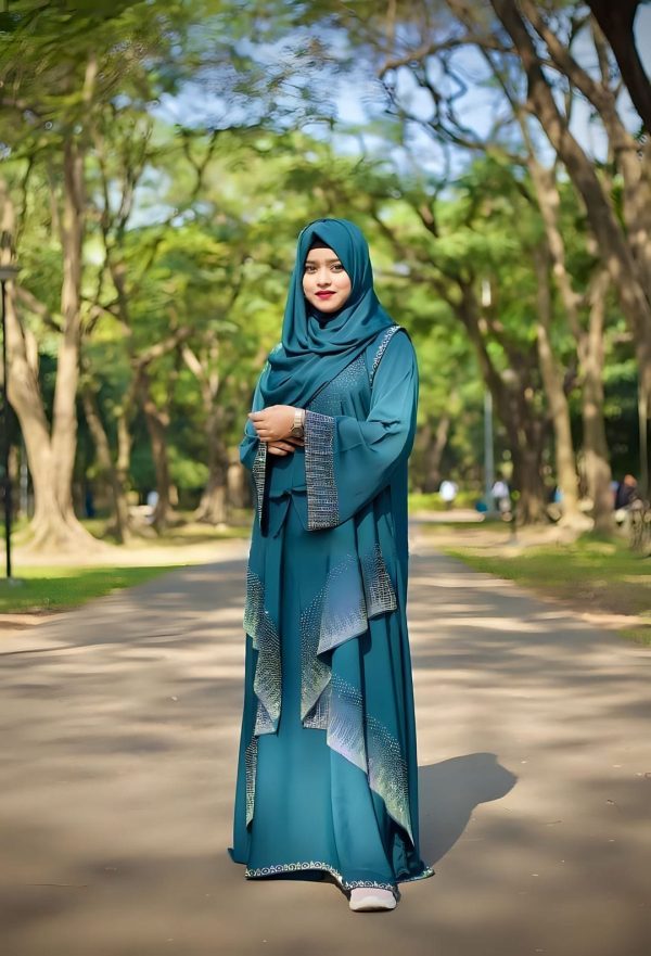 Premium Stone Borka with Hijab - Image 3